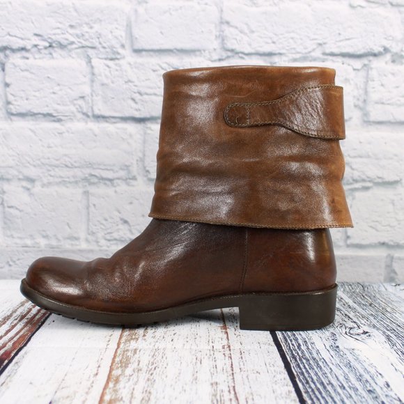 Camper Shoes - CAMPER Brown Leather Foldover Ankle Boots Booties Size 41